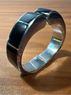 Vintage Los Ballesteros Sterling Silver .925 Taxco Mexico Hinged Cuff Bracelet